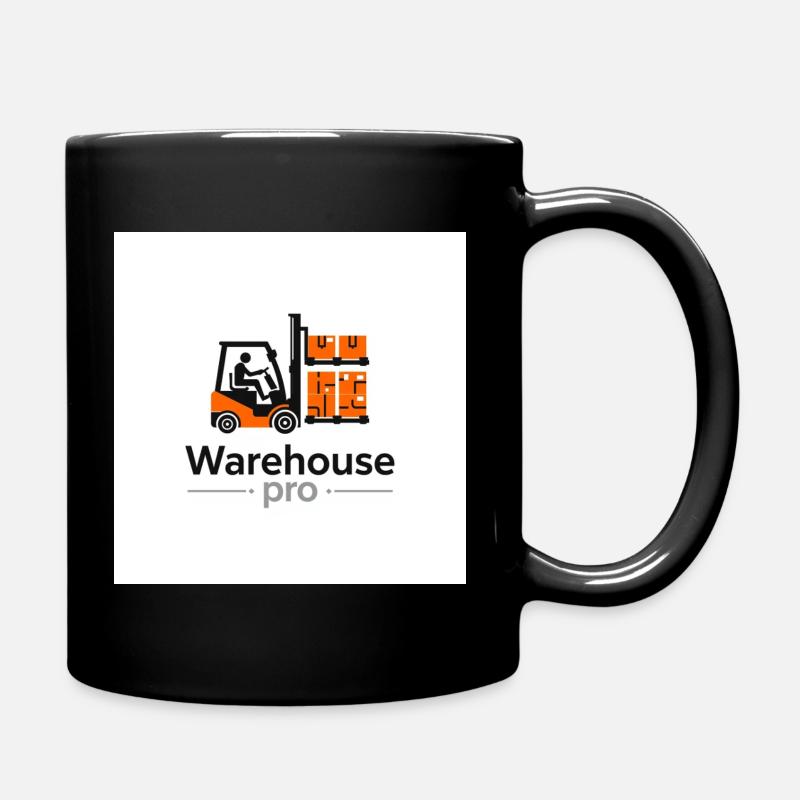 Chariot élévateur à fourche avec logo d’entrepôt - Mug uni - noir