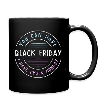 Kaufrausch Cyber Monday - Tasse einfarbig - Schwarz - Rechts