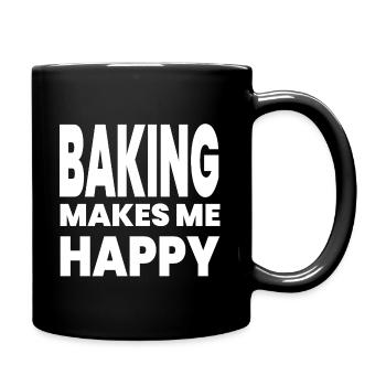 Backen - Tasse einfarbig - Schwarz - Rechts