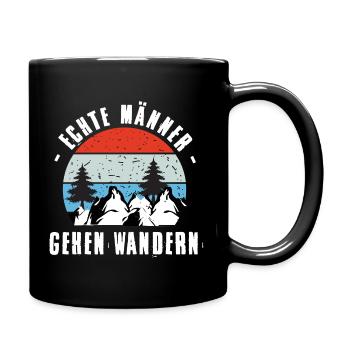 Wandern Sprüche Wanderer Wanderoutfits - Tasse einfarbig - Schwarz - Rechts