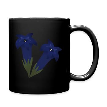 Fleurs de gentiane - Mug uni - noir - Droite