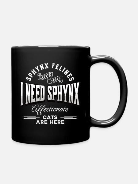 Sphynx Cat Love Funny - Full Colour Mug - black