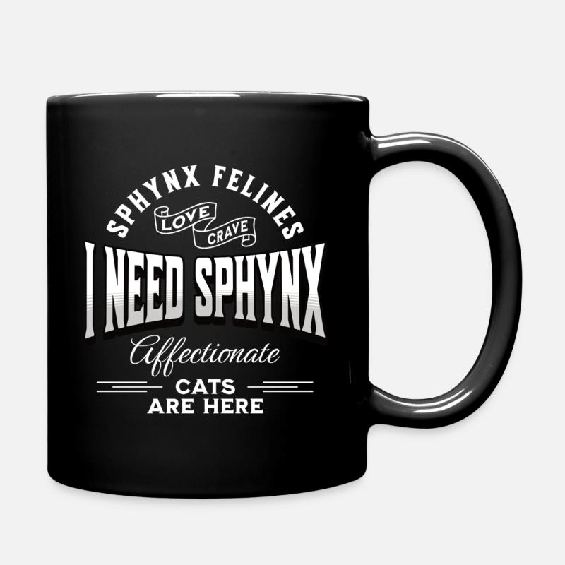 Sphynx Cat Love Funny - Full Colour Mug - black