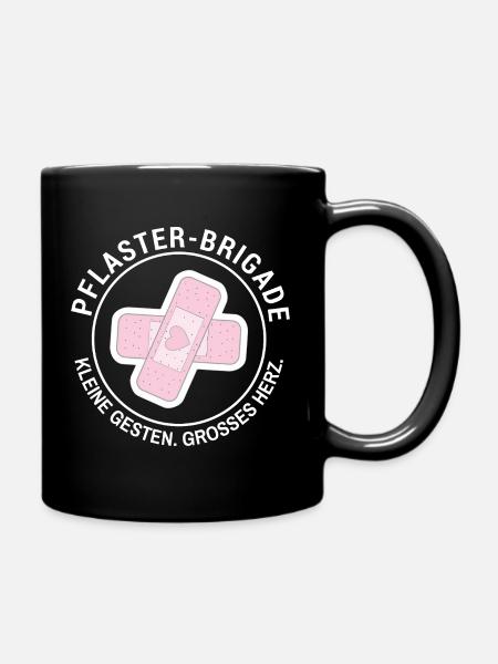 Pflaster-Brigade Kleine Gesten. Grosses Herz. - Tasse einfarbig - Schwarz