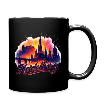 Heidelberg Stadt Silhouette prachtvoll Geschenk - Tasse einfarbig - Schwarz - Rechts