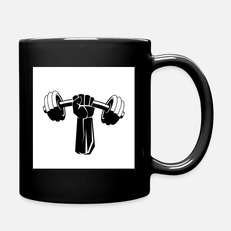Kraftfist Dumbbell Strength - Full Colour Mug - black