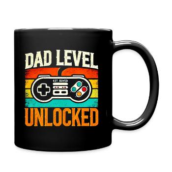 Dad Level Unlocked Retro Controller, Fathers  - Full Colour Mug - black - Right