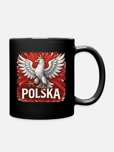 Pologne Polska Aigle Drapeau Drapeau Cadeau Imposant - Mug uni - noir