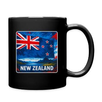 Neuseeland Flaggen Design - Tasse einfarbig - Schwarz - Rechts