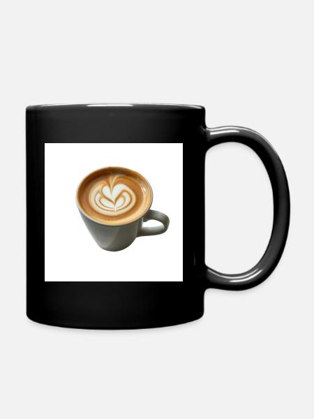 Latte Heart Art Mug Design - Mug uni - noir
