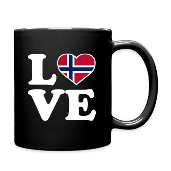 Love - Norway Flag - Norge - Norwegen - Full Colour Mug - black - Right