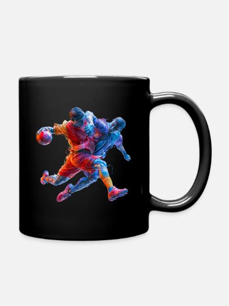 Farbsturm Handballaktion - Tasse einfarbig - Schwarz