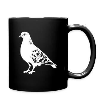 Taube Zeichnung - Tasse einfarbig - Schwarz - Rechts