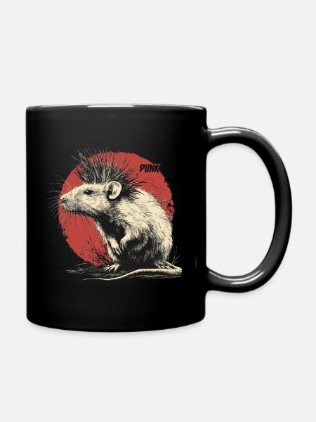 Punkrock Ratte - Tasse einfarbig - Schwarz