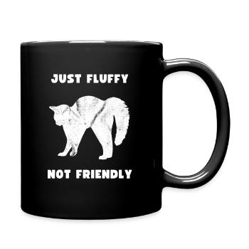Katzensilhouette Just Fluffy Not Friendly - Tasse einfarbig - Schwarz - Rechts