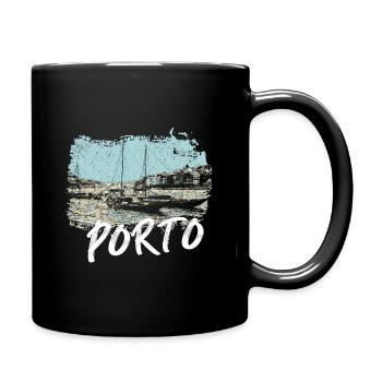 Porto Douro boats rabelo illustration - Full Colour Mug - black - Right