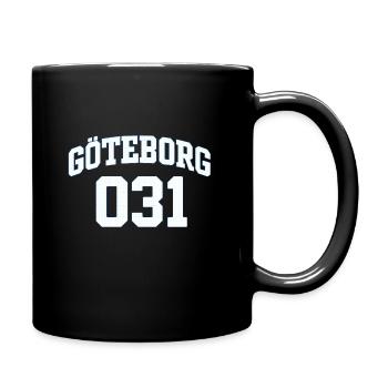 Göteborg 031 Sportshirt - Tasse einfarbig - Schwarz - Rechts