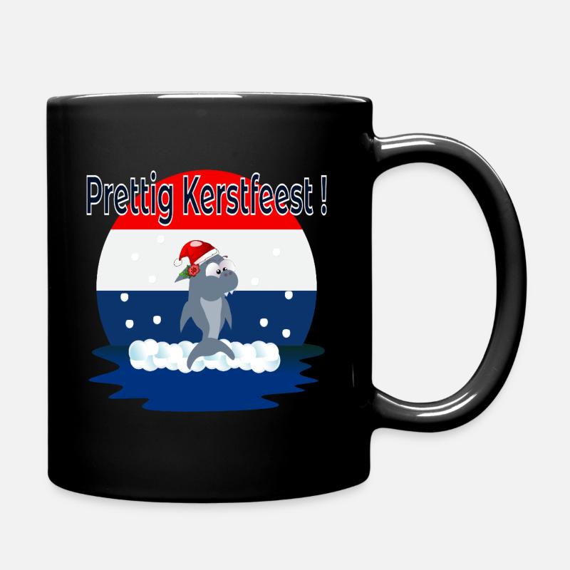Frohe Weihnachten Haie - Tasse einfarbig - Schwarz