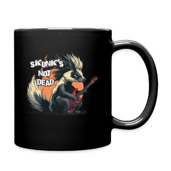 Drôle punk rock skunk jouant de la guitare - Mug uni - noir - Droite