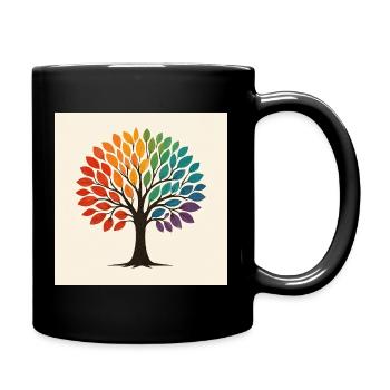 Rainbow Tree Illustration - Full Colour Mug - black - Right