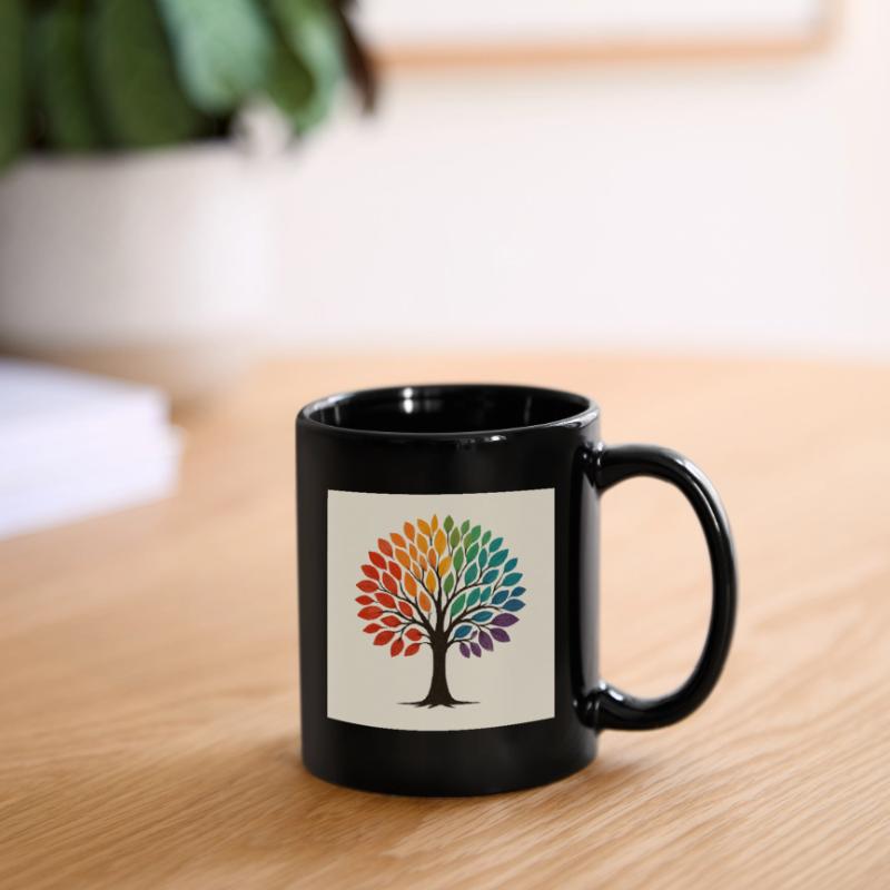 Regenbogen Baum Illustration Tasse einfarbig