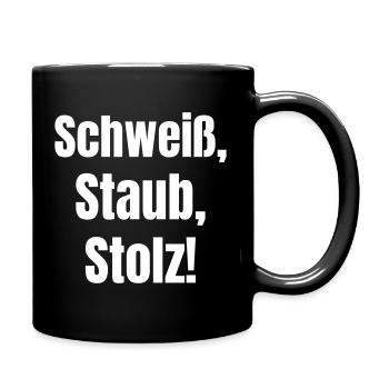 Sweat, dust, pride! - Full Colour Mug - black - Right