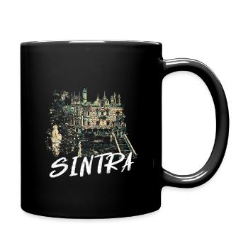 Regaleira Sintra Palast magische Illustration - Tasse einfarbig - Schwarz - Rechts