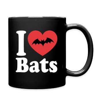 I Love Bats – Fledermaus-Liebhaber - Tasse einfarbig - Schwarz - Rechts