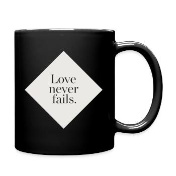 Amour inébranlable sur fond crème - Mug uni - noir - Droite