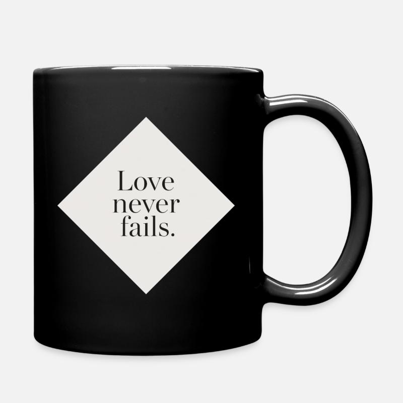 Unwavering Love on a Cream Background - Full Colour Mug - black