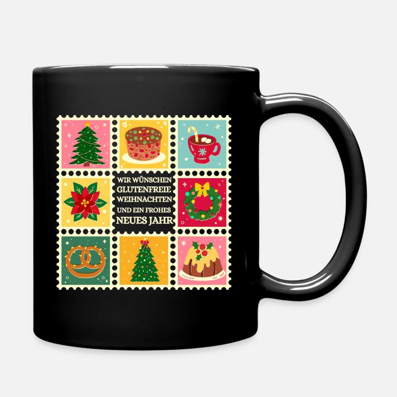 Glutenfreie Weihnachten Muster - Tasse einfarbig - Schwarz