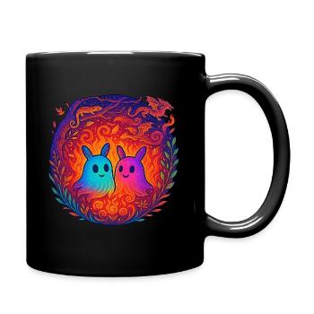 Neon Monster in Liebe - Tasse einfarbig - Schwarz - Rechts