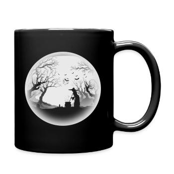 Silhouette de chaudron de la forêt hantée - Mug uni - noir - Droite