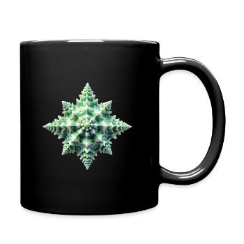 Grüne Stern-Muschel - Tasse einfarbig - Schwarz - Rechts
