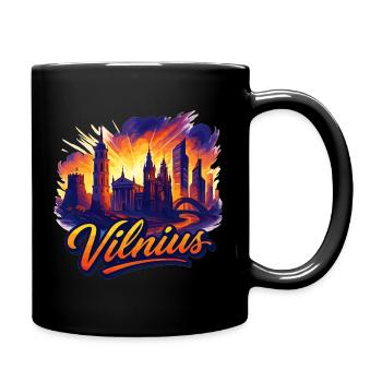 Vilnius Capital Lithuania Baltic Gift - Full Colour Mug - black - Right