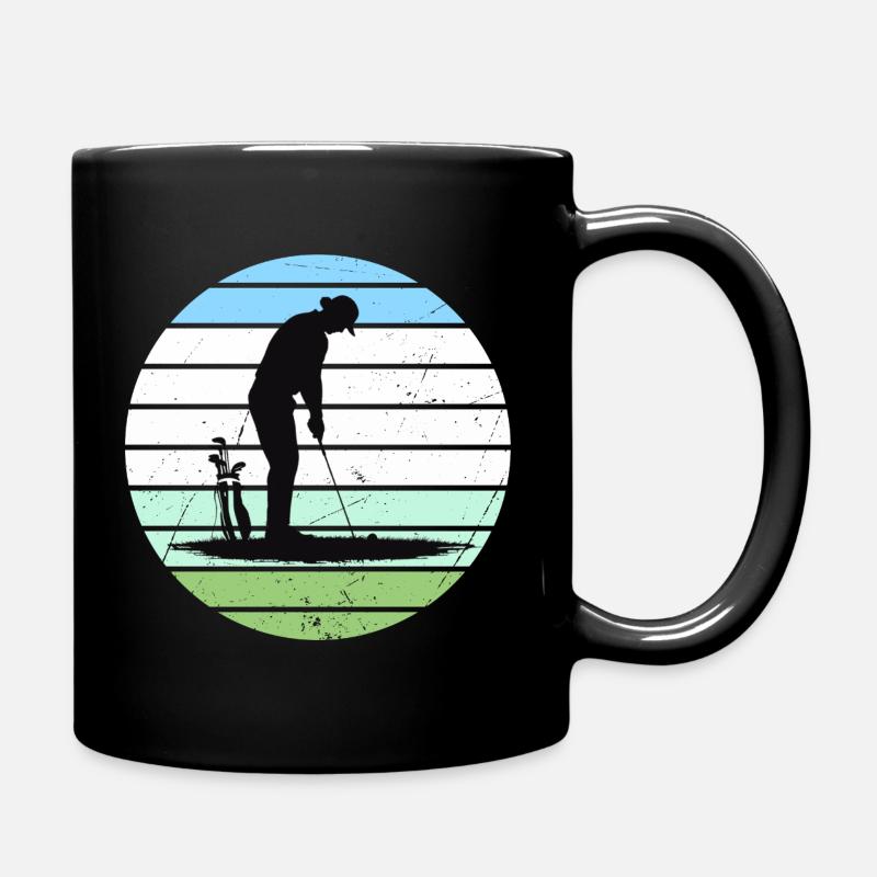 Silhouette de golf en cercle pastel - Mug uni - noir