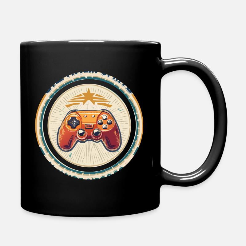 Retro Spielcontroller Abzeichen - Tasse einfarbig - Schwarz