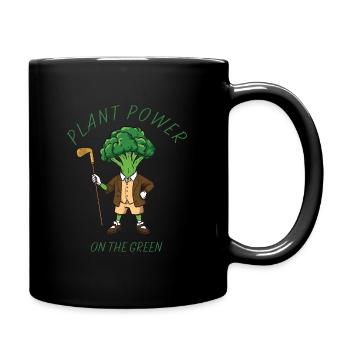 Puissance des plantes sur le green – Retro Golf Broccoli - Mug uni - noir - Droite