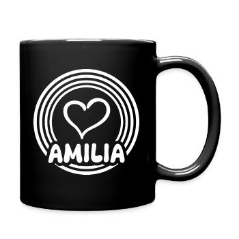Nom Amilia - Mug uni - noir - Droite