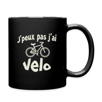 J’peux pas j’ai vélo - Mug uni - noir - Droite