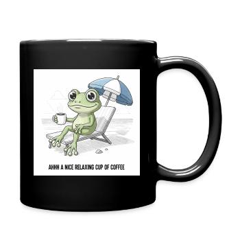 Frosch Strand Kaffee Chill - Tasse einfarbig - Schwarz - Rechts