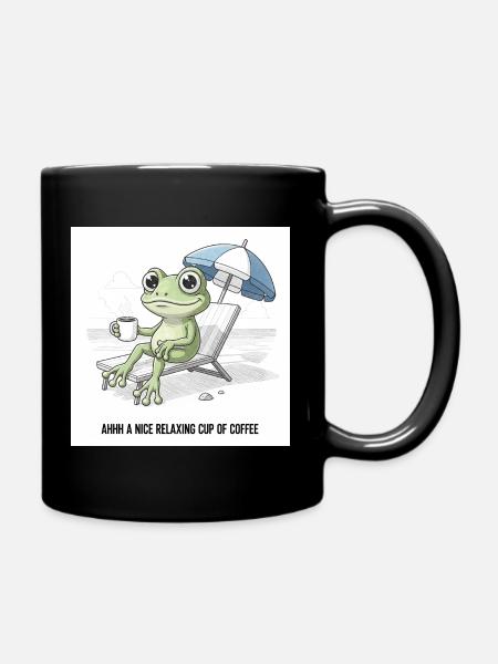 Frog Beach Coffee Chill - Full Colour Mug - black
