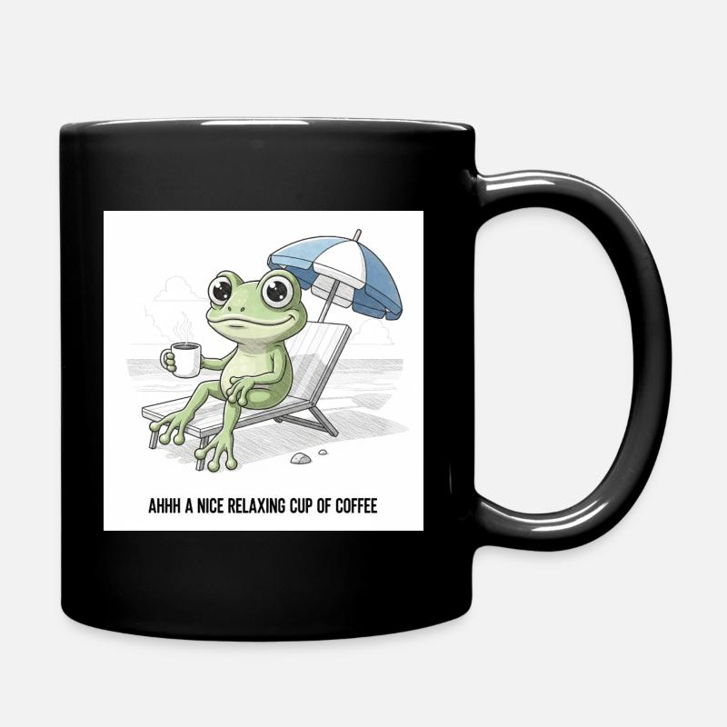Frog Beach Coffee Chill - Full Colour Mug - black