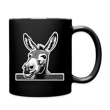 Cheeky donkey – laughter allowed! - Full Colour Mug - black - Right