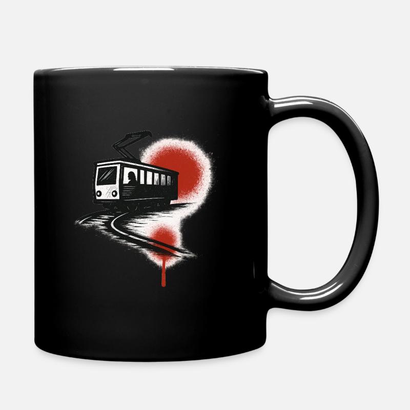 Tram on the red streak - Full Colour Mug - black