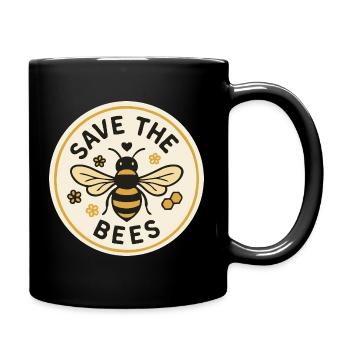 Save the Bees Natur Bienenmotiv - Tasse einfarbig - Schwarz - Rechts