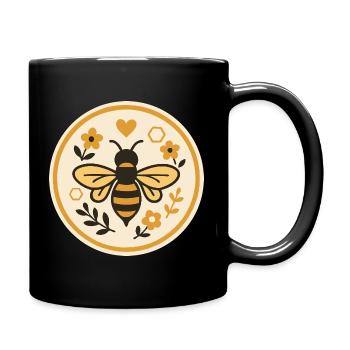 Save the Bees - Natur Bienenmotiv - Tasse einfarbig - Schwarz - Rechts