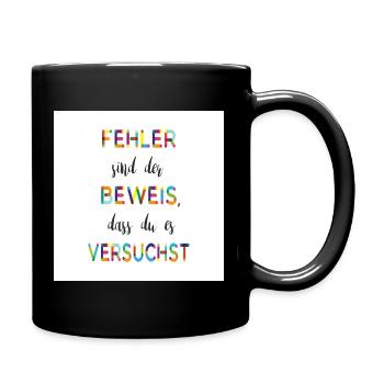 Les erreurs en sont la preuve – un dicton motivant - Mug uni - noir - Droite
