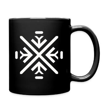 Schlanke geometrische Flocke - Tasse einfarbig - Schwarz - Rechts
