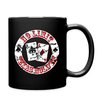 Cartes de poker No Limit – Texas Hold’em Design - Mug uni - noir - Droite